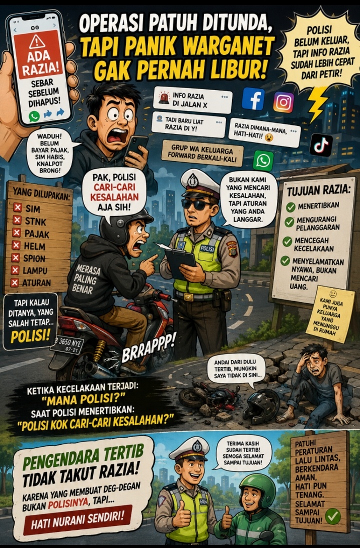 Operasi Patuh Ditunda, Warganet Tetap Panik: Polisi Belum Bergerak, Status "Ada Razia!" Sudah Bertebaran
